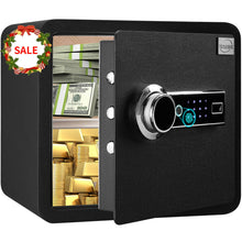 Load image into Gallery viewer, Tenamic Biometric Fingerprint Safe Box 1.41 Cuft Security Box with Induction Light and Leather, Solid Alloy Steel Home Cabinet Safe, Black