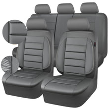 Load image into Gallery viewer, CAR PASS Leather Seat Covers Full Set Universal Water Resistant 3D Foam Back Support, Luxury Comfort Automotive 5 Seat Covers All Season Fit for SUV,Sedan,Van, Airbag Compatible Elegance (Gray)