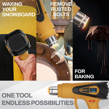 Load image into Gallery viewer, TEAM Z 1800W Premium Heat Gun kit 140°F~1202°F - Heavy Duty Heat Shrink Gun with Single Handed Operation, LCD Display Hot Air Gun with Case, Overload Protection with 6 Nozzles for Crafts