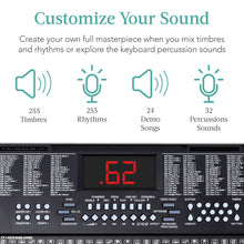 Load image into Gallery viewer, Best Choice Products 61-Key Electronic Keyboard Piano Portable Electric Keyboard Complete Beginner Set w/LED Screen, Stand, Bench, Headphones - Black