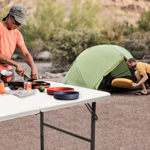 Load image into Gallery viewer, Gocamptoo Folding Table,4ft Indoor Outdoor Heavy Duty Portable Folding Square Plastic Dining Table w/Handle, Lock for Picnic, Party, Camping (4 FT) …