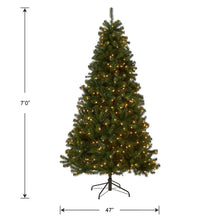 Load image into Gallery viewer, National Tree Company Pre-Lit Artificial Christmas Tree, Green, North Valley Spruce, White Lights, Includes Stand, 7 Feet
