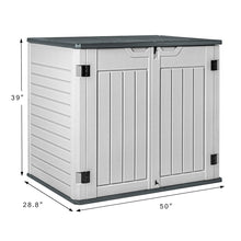 Load image into Gallery viewer, Devoko Resin Outdoor Storage Shed 34 Cu Ft Horizontal Outdoor Storage Cabinet Waterproof Patio Tools Storage Box for Sofa Cushion, Lawn Mower and Garbage Cans