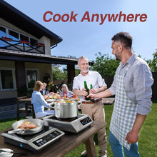 Load image into Gallery viewer, ChangBERT Induction Cooktop, Commercial Grade Portable Cooker, Large 8” Heating Coil, Premium Stainless Steel Countertop Burner with NSF Certified, 10 Hours Timer Powerful 1800W Professional Hot Plate