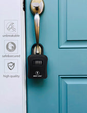 Load image into Gallery viewer, Iron Lock® - Key Lock Box Portable and Wall Mounted with Removable Shackle Indoor Outdoor Waterproof 4 Digit Combination with Resettable Code with A B Switch Key Lockbox for Outside Hold 5 Spare Keys