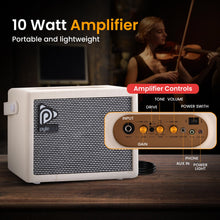 Load image into Gallery viewer, Pyle 4/4 Silent Electric Violin with Amplifier Kit, Solid Wood Fiddle with 10W Amp and Complete Accessories, Full Size Orchestral String Instrument For Beginner & Professional Use