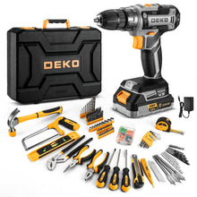 Load image into Gallery viewer, Cordless Drill Tool Kit Set: 20V Power Drill Tool Box with Battery Electric Drill Driver for Men Home Hand Repair Basic Toolbox Tools Sets Drills Case