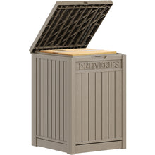 Load image into Gallery viewer, YITAHOME Outdoor Storage Box 48 Gallon, Secure Lockable Resin Package Delivery Container, Deck Box for Porch & Curbside, Brown