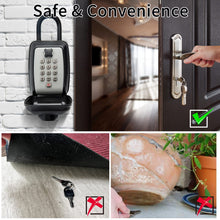 Load image into Gallery viewer, WJYMRO Key Lock Box, Large Capacity Key Storage Box with Hanging Ring, 9 Digit Keyboard Resettable Code, Rustproof Waterproof Wall Mounted Security Lock Box for Home, Warehouse, Outdoor