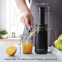 Load image into Gallery viewer, Elite Gourmet Masticating Juicer Machines, 12-inch Juicer, Masticating Cold Press Juicer Machines, Juicer for Vegetables and Fruits, Easy to Clean Juicer, Charcoal Grey
