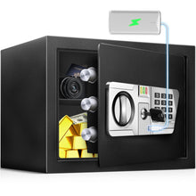 Load image into Gallery viewer, TOTOY Small Safe Box 1.5 Cu Ft Home Safe with LED Sensor Light, Safe for Home Documents with Keys and Digital Keypad, Hidden Key Lock Box for Cash Jewelry Valuables