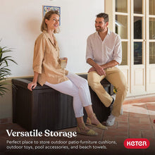 Load image into Gallery viewer, Keter Outdoor Storage Deck Box, 110 Gallon Waterproof Patio Bin, Borneo, Brown