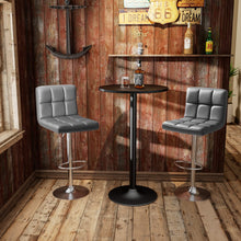 Load image into Gallery viewer, Homall Bar Stools Modern PU Leather Adjustable Swivel Barstools, Armless Hydraulic Kitchen Counter Bar Stool Extra Height Square Island Barstool with Back Set of 2 (Leather, Deep Gray)