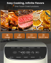 Load image into Gallery viewer, Nuwave Brio Plus Air Fryer 8 Qt, New & Improved, PFAS-FREE, 7 Digital One-Touch Cook Functions that AIR FRY, BAKE, ROAST, DEHYDRATE, TOAST, REHEAT, PREHEAT, 150 Presets, 50°F~400°F (Cream)