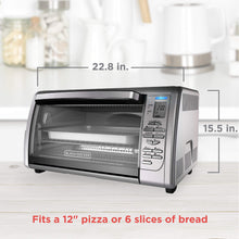 Load image into Gallery viewer, Black+Decker Countertop Convection Toaster Oven, 8 One-touch Cooking Functions, Stainless Steel