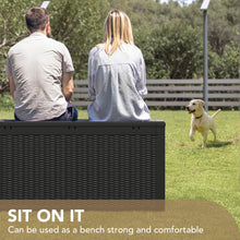 Load image into Gallery viewer, Devoko 100 Gallon Waterproof Large Resin Deck Box Indoor Outdoor Lockable Storage Container for Patio Furniture Cushions Garden Tools (100 Gallon, Black)