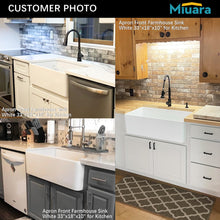 Load image into Gallery viewer, Miuara Farmhouse Sink 33 Inch - Apron Front Farmhouse Sink White 33"x18"x10", Fireclay Farm Sink, Farmer Barn Sink, White Undermount Kitchen Sink Single Bowl with Accessories, for Kitchen