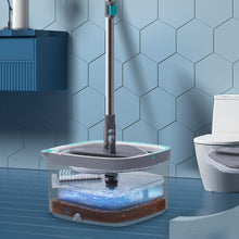 Load image into Gallery viewer, True & Tidy True Clean Mop and Bucket System, Includes Square Spin Mop, Dual Compartment Mop Bucket and 2 Thick Machine Washable Mop Pads (Spin Mop)