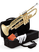 Load image into Gallery viewer, Mendini By Cecilio Bb Trumpet - Trumpets for Beginner or Advanced Student w/Case, Cloth, Oil, Gloves - Brass Musical Instruments For Kids & Adults