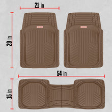 Load image into Gallery viewer, Motor Trend FlexToughXL DeepDish Floor Mats for Cars, Full Set All-Weather Rubber Automotive Floor Mats Waterproof Heavy Duty Car Mats Flexible Floor Liners for Car Truck Van SUV Car Floor Mat (Brown)