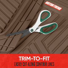 Load image into Gallery viewer, Motor Trend FlexToughXL DeepDish Floor Mats for Cars, Full Set All-Weather Rubber Automotive Floor Mats Waterproof Heavy Duty Car Mats Flexible Floor Liners for Car Truck Van SUV Car Floor Mat (Brown)