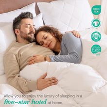 Load image into Gallery viewer, Three Geese Pack of 2 White Goose Feather Bed Pillows King Size- Soft 600 Thread Count 100% Cotton, Medium Firm,Soft Support Surround Fill Polyester,White Solid