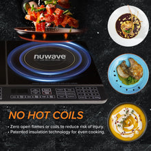 Load image into Gallery viewer, Nuwave Double Cooktop Induction Countertop Burner, Portable, 900 & 1800W, 100°F to 575°F, Large 8” Heating Coil, 50 Pre-Programmed Settings, Shatter-Proof Ceramic Glass, Built-In Safety Auto Shut Off
