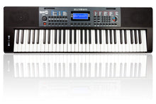 Load image into Gallery viewer, RockJam 61 Key Keyboard Piano with Pitch Bend, Power Supply, Sheet Music Stand, Piano Note Stickers & Simply Piano Lessons
