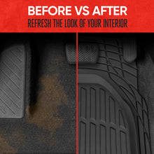 Load image into Gallery viewer, Motor Trend FlexTough Floor Mats for Cars, Deep Dish All-Weather Mats, Waterproof Trim-To Fit Automotive Floor Mats for Cars Trucks SUV, Universal Floor Liner Car Accessories, Black, Full Set