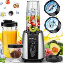 Load image into Gallery viewer, KOIOS Smoothie Blender, Max 1000w Personal Blender for Shakes and Smoothies, 12Pcs Coffee Grinder and Countertop Blenders Combo for Kitchen, Portable Smoothie Blenders with 2x22 oz To-Go Cups, Non-BPA