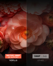 Load image into Gallery viewer, 【360°Adjustable Stand & Auto Focus/Keystone】Mini Projector with WiFi and Bluetooth, 550ANSI Native 1080P Portable Outdoor Movie Projector, VOPLLS Home Projector 4K Support for HDMI/USB/AV/Phone/Laptop