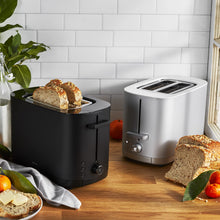 Load image into Gallery viewer, ZWILLING Enfinigy 2 Slice Toaster with Extra Wide 1.5" Slots for Bagels, 7 Toast Settings, Even Toasting, Reheat, Cancel, Defrost, Black