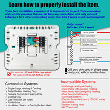 Load image into Gallery viewer, Suuwer Non-Programmable Thermostats for Home 1 Heat/1 Cool Conventional Single-Stage Systems
