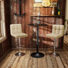 Load image into Gallery viewer, Homall Bar Stools Modern PU Leather Adjustable Swivel Barstools, Armless Hydraulic Kitchen Counter Bar Stool Extra Height Square Island Barstool with Back Set of 2 (Leather, Beige)