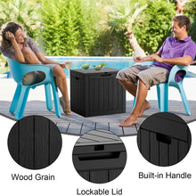 Load image into Gallery viewer, Mars Villa Deck Box, 31 Gallon Resin Indoor and Outdoor Storage Box Waterproof for Patio Furniture Cushions, Pool Supplies, Gardening Tools, Weatherproof and UV Resistant (Black)