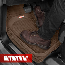 Load image into Gallery viewer, Motor Trend FlexToughXL DeepDish Floor Mats for Cars, Full Set All-Weather Rubber Automotive Floor Mats Waterproof Heavy Duty Car Mats Flexible Floor Liners for Car Truck Van SUV Car Floor Mat (Brown)