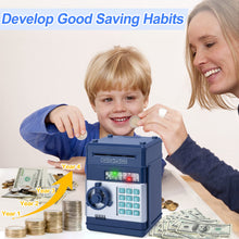 Load image into Gallery viewer, Piggy Bank for Boys,Refasy Electronic Piggy Banks Password Money Saving Box Gifts for 11 Year Old Boy Money Bank Toy Birthday Gifts for Boys Girls Kids Safe Cash Coin Can(Navy)