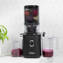 Load image into Gallery viewer, Omega Cold Press Juicer Slow Masticating for Vegetable and Fruit Juice Time Saving Series for Batch Juicing with Extra Large Hopper for Less Prep, 150-Watts, Black