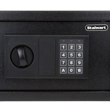Load image into Gallery viewer, Digital Safe - Electronic Steel Safe with Keypad and Manual Override Keys - Protect Money, Jewelry, Passports - For Home, Business by Stalwart (Black), 12.2" (L) x 7.9" (W) x 7.9" (H)