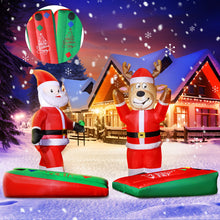 Load image into Gallery viewer, 2 * 5FT Christmas Inflatables Cornhole, Santa Claus and Reindeer Play Cornhole Blow up Giant Yard Decoration, Outdoor Built-in LED Lights Party Lawn Holiday Winter Decor Outside