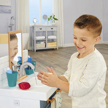 Load image into Gallery viewer, Little Tikes First Bathroom Sink with Real Working Faucet Pretend Play for Kids, 12 Bathroom Accessories, Interactive Unique Toy Multi-Color, Ages 2+ Grey