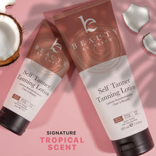 Load image into Gallery viewer, Beauty by Earth Self Tanner - USA Made with Natural & Organic Ingredients, Moisturizing Self Tanning Lotion with Aloe Vera & Coconut for a Natural Glow, Streak-Free Fake Tan, Medium to Dark