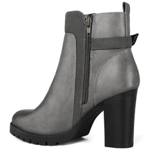 Load image into Gallery viewer, mysoft Women's Ankle Boots Chunky Stacked Heel Zipper Booties