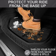 Load image into Gallery viewer, CAR PASS DeepDish Floor Mats for Cars, Heavy Duty Rubber Car Mats 3-Piece, Universal M~XL Size Trim-to Fit Automotive Floor Mats for Truck Van SUV Durable Waterproof All Weather Car Mats (Solid Black)