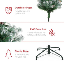 Load image into Gallery viewer, Best Choice Products 7.5ft Pre-Decorated Holiday Christmas Tree for Home, Office, Party Decoration w/ 1,346 PVC Branch Tips, Partially Flocked Design, Pine Cones, Metal Hinges & Base