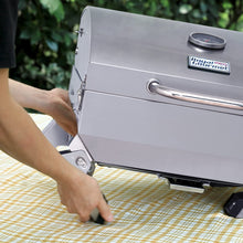 Load image into Gallery viewer, Royal Gourmet GT1001 Stainless Steel Portable Grill, 10000 BTU BBQ Tabletop Gas Grill with Folding Legs and Lockable Lid, Outdoor Camping, Deck and Tailgating, Silver