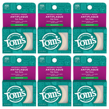 Load image into Gallery viewer, Tom's of Maine Naturally Waxed Antiplaque Flat Dental Floss, Spearmint, 32 Yards 6-Pack (Packaging May Vary)