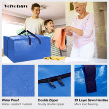 Load image into Gallery viewer, VELVETSURE Heavy Duty Extra Large Moving Bags W/Backpack Straps - Strong Handles & Zippers, Storage Totes For Space Saving, Fold Flat, Alternative to Box and Bin (Set of 6, Multicolor)