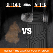 Load image into Gallery viewer, Amazon Basics 3-Piece All-Weather Heavy Duty, Full Set Rubber Floor Mats for Universal Fit in Cars, SUVs, and Trucks, Black, Trim to Fit