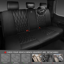 Load image into Gallery viewer, CAR PASS 5 Seats Piping Luxury Faux Leather Seat Covers Full Set, Anti-Slip Waterproof Seat Covers Compatible with Front Armrests, Universal Fit for Suvs,Vans,Trucks,Airbag Compatible, Pure Black